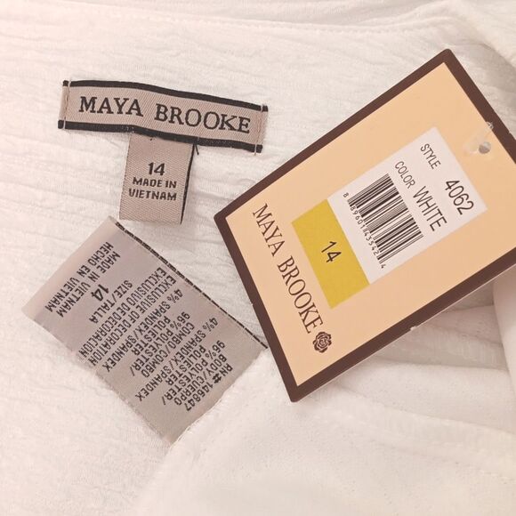 NWT Maya Brooke White Textured Jacket - Picture 7 of 10